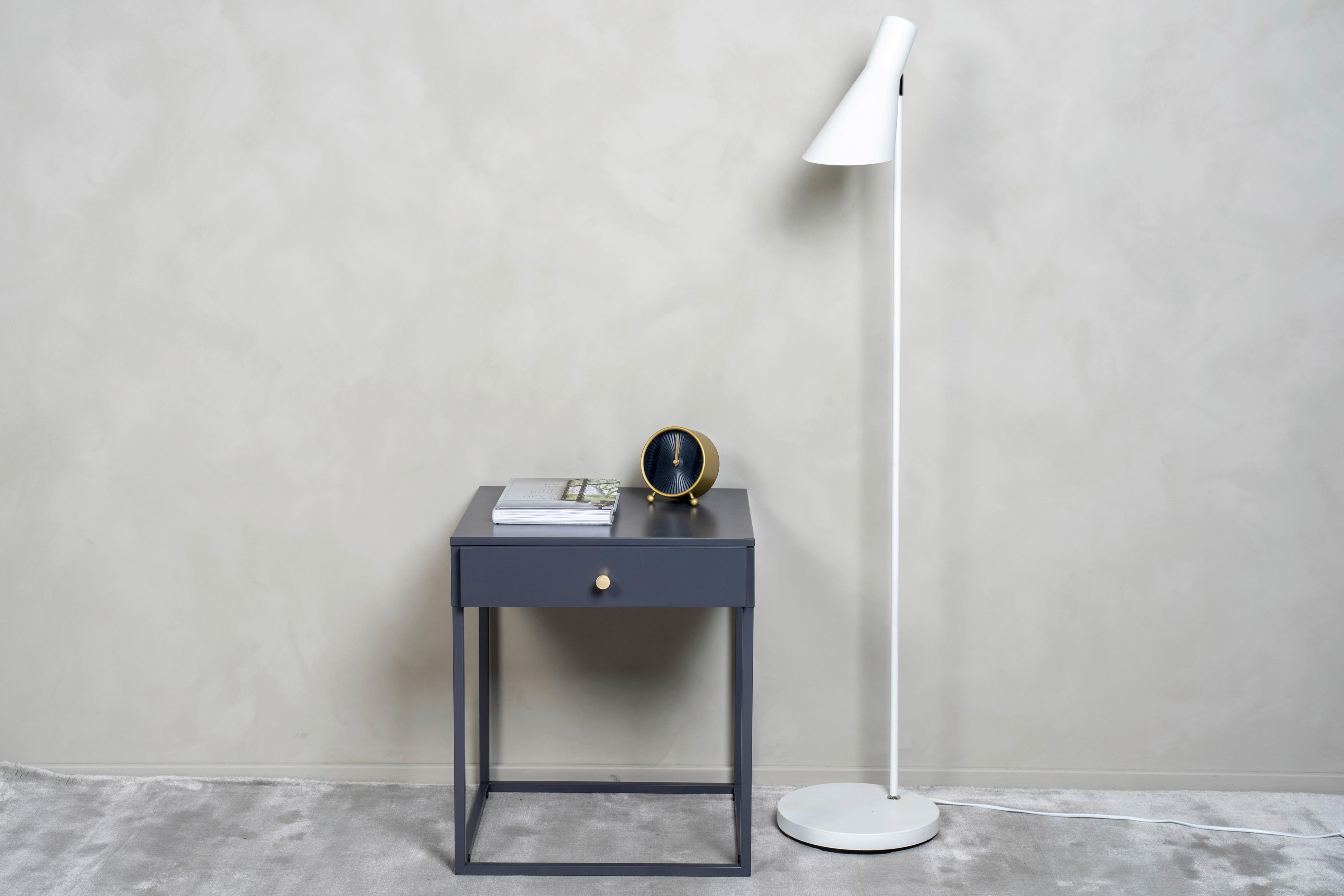 NACHTTISCH BAKAL - Hellgrau, Design, Metall (41/50/43cm) - Livetastic