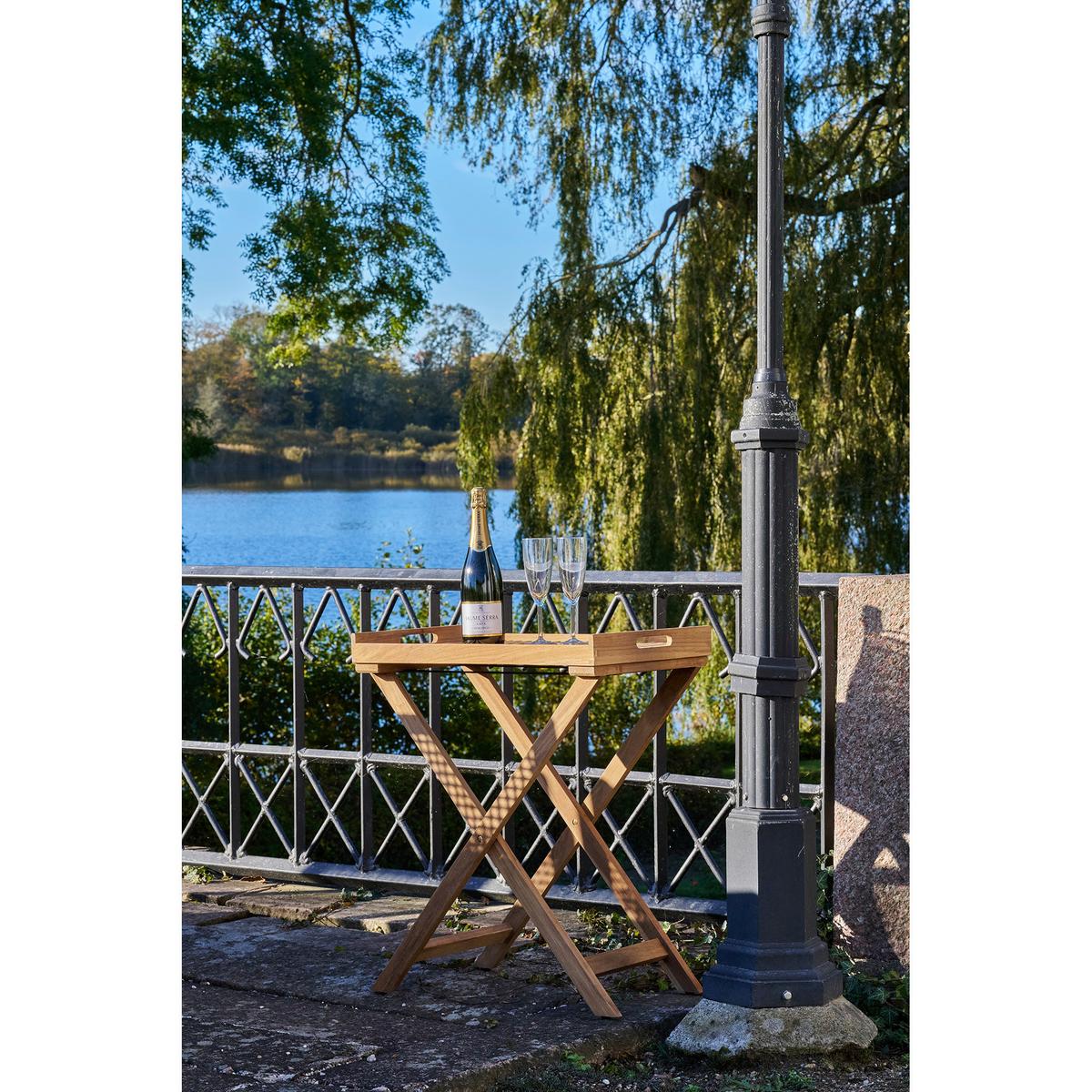 Klapptisch Ronda Teak - Braun, MODERN, Holz (40/60/70cm) - Gardenson