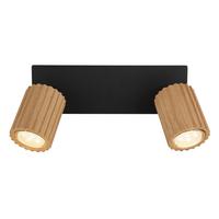 STRAHLER 57037-2 WENZEL - Dunkelbraun/Schwarz, Natur, Holz/Metall (25,5/8/13cm) - Globo