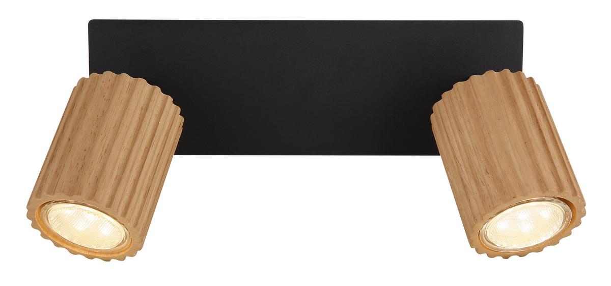 STRAHLER 57037-2 WENZEL - Dunkelbraun/Schwarz, Natur, Holz/Metall (25,5/8/13cm) - Globo