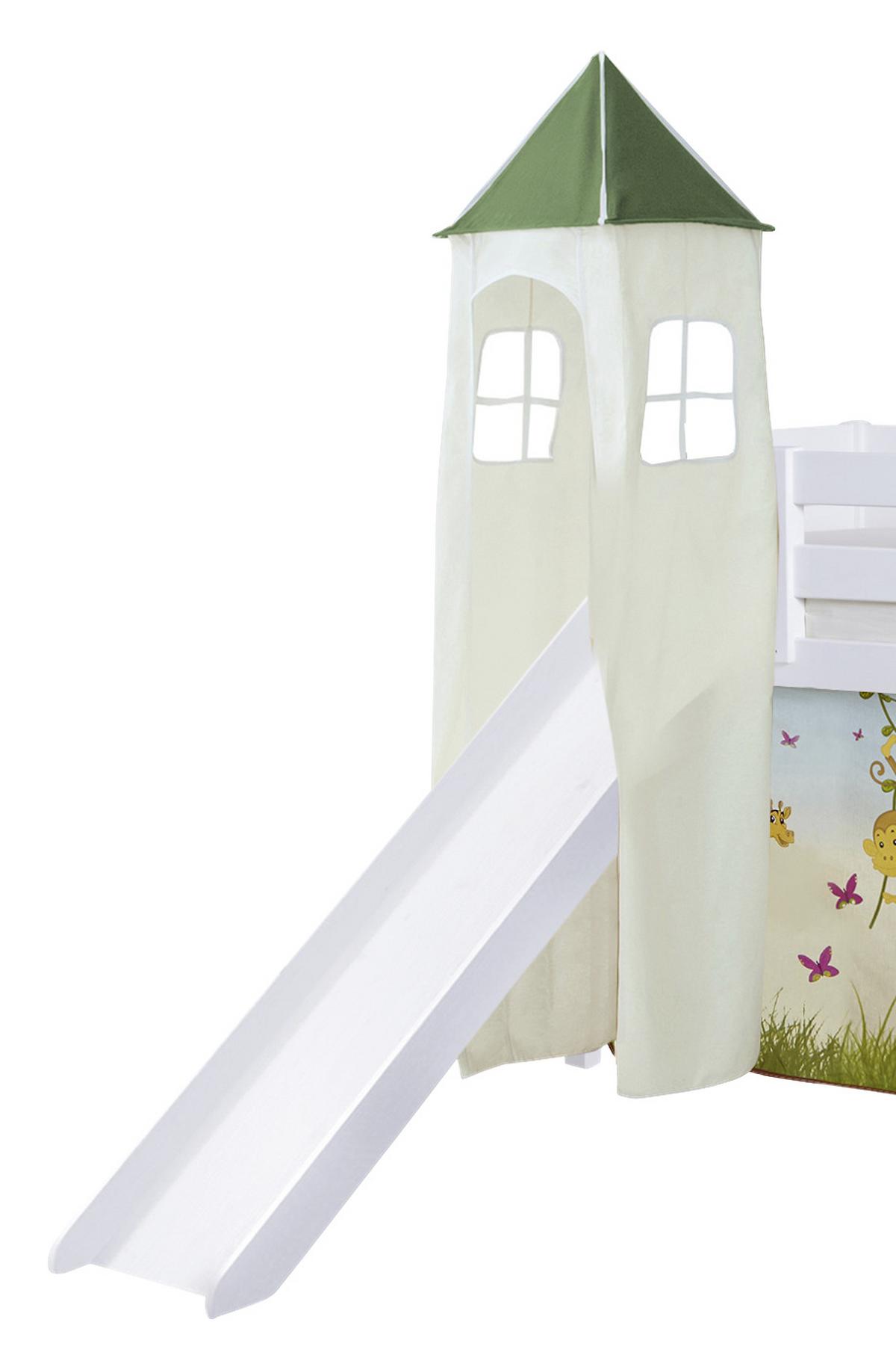 Spielbett "Kasper",aus Kiefer, multicolor/weiß - Multicolor/Weiß, Natur, Holz (90/200cm) - MID.YOU