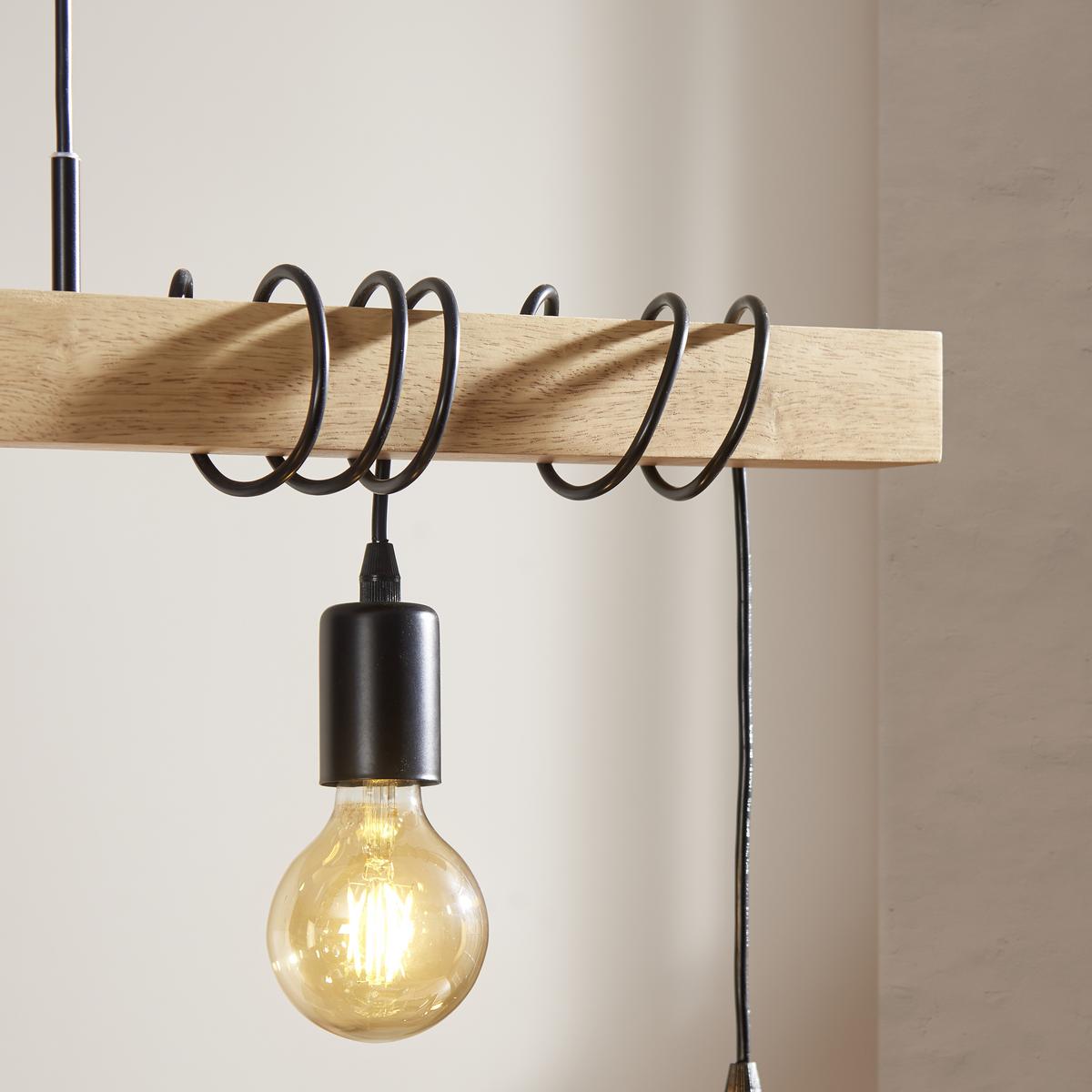 LAMPA WISZĄCA 78845 TOWNSHEND *SBM* - czarny/brązowy, Lifestyle, metal/drewno (100cm) - Marama