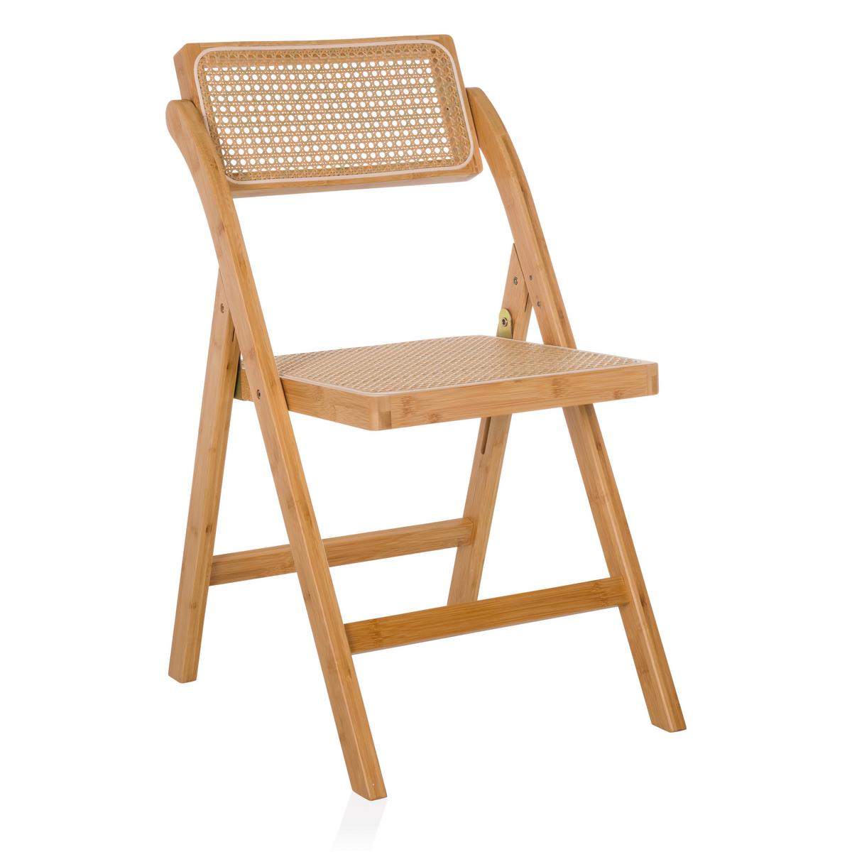 Zložljiv Stol Tudela Bamboo, Rjava - rjava, Moderno, les (45,5/83,5/45cm) - Gardenson