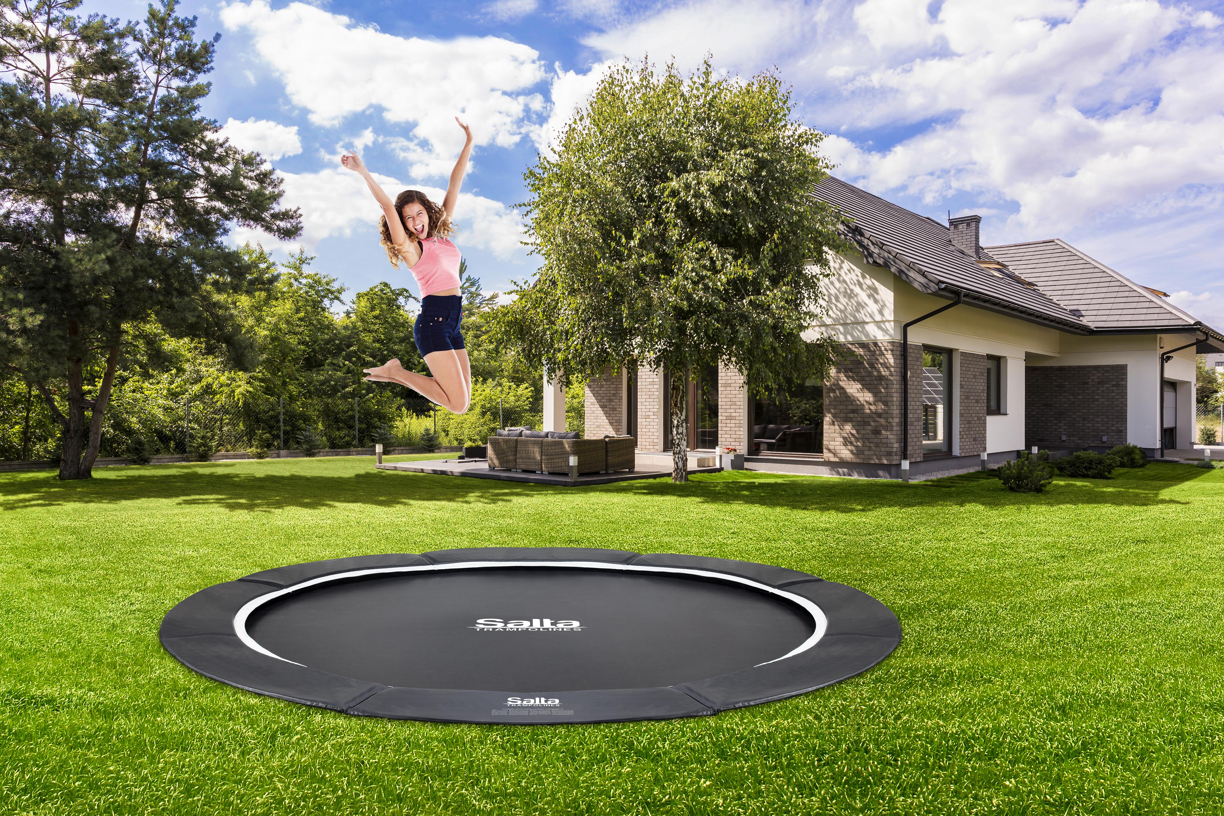 Boden-Trampolin Salta Royal Ø ca. 396cm - Schwarz, Trend, Metall (396cm)