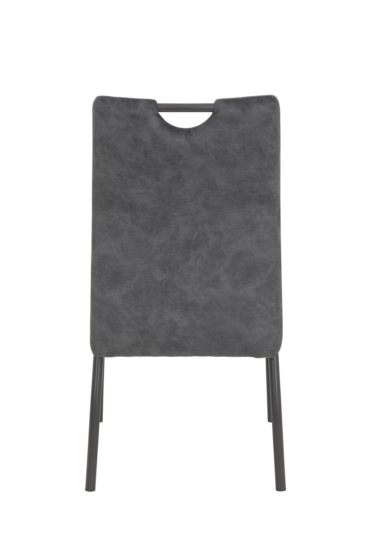 STUHL-SET EVELYN I S 2ER-SET - Anthrazit/Grau, MODERN, Textil/Metall (50/97/62cm) - MID.YOU