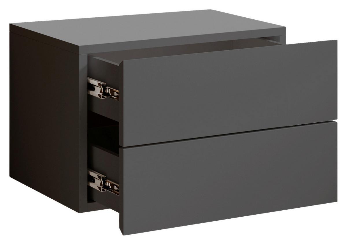 SZAFKA NOCNA CABO - kolor grafitowy, Modern, materiał drewnopochodny (42/28/30cm) - Livetastic