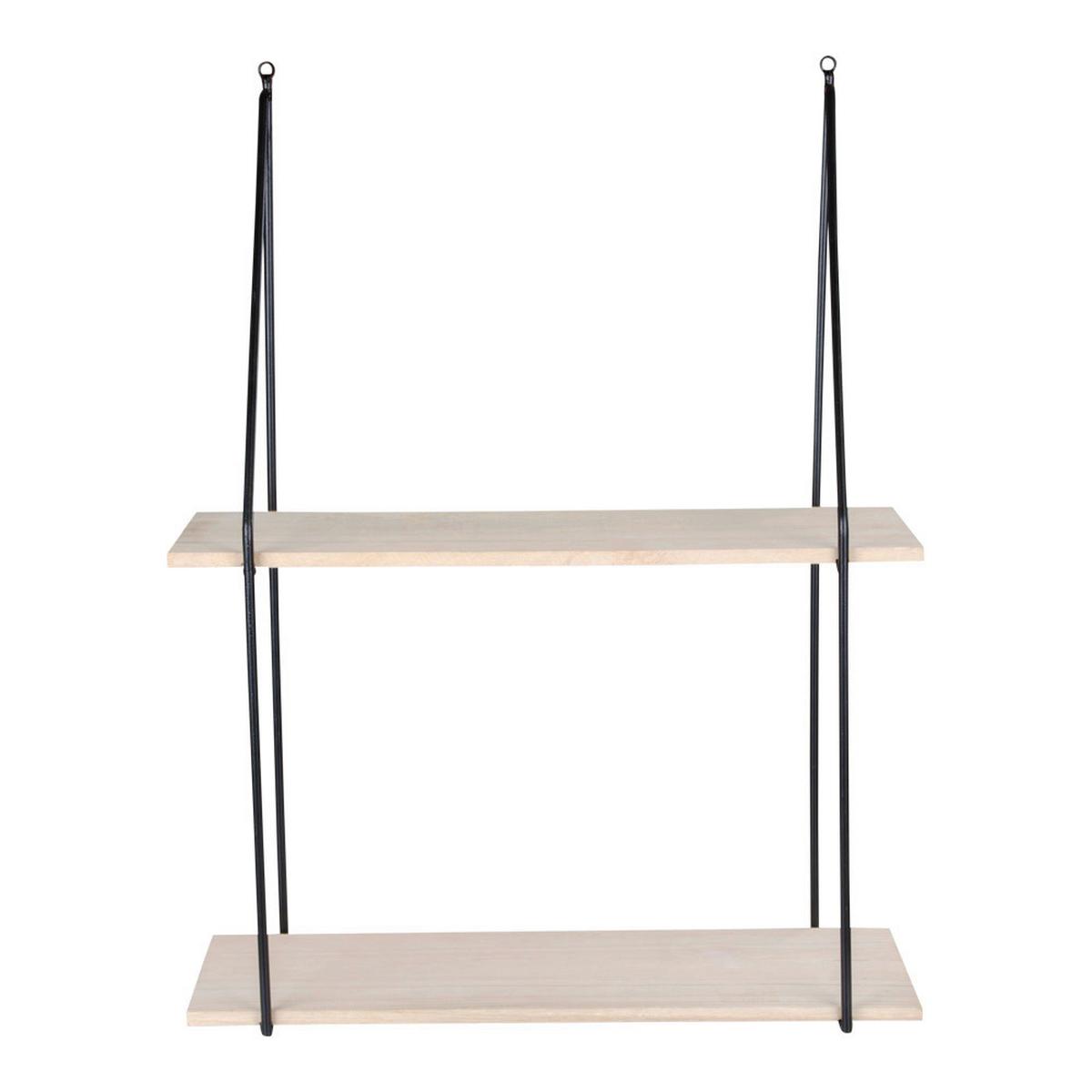 Wandregal Haag Shelf Schwarz/Hellbraun - Hellbraun/Schwarz, Design, Holz/Metall (55/72/21cm)