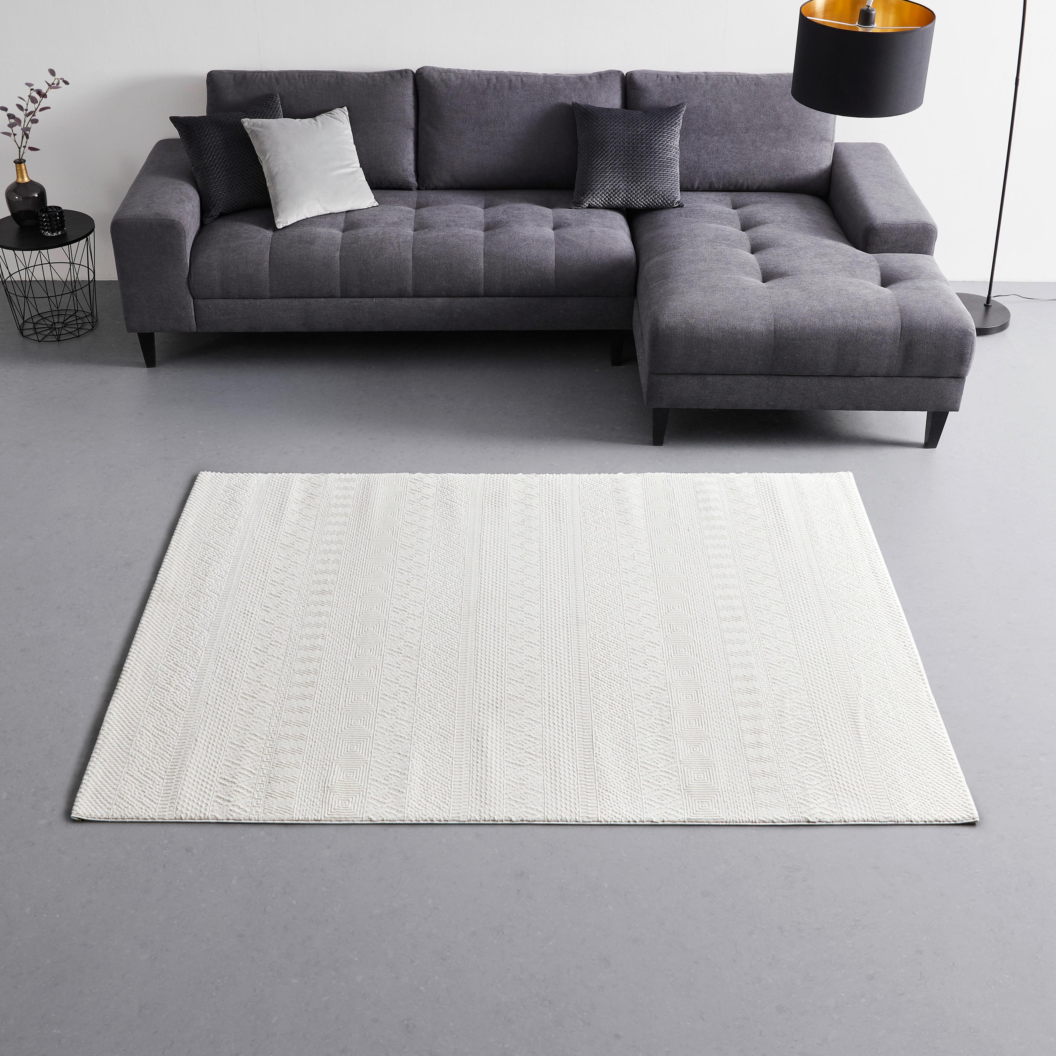 VÄVD MATTA SIGN - cremefärgad, Romantik / Lanthus, textil (160/230cm) - Mömax