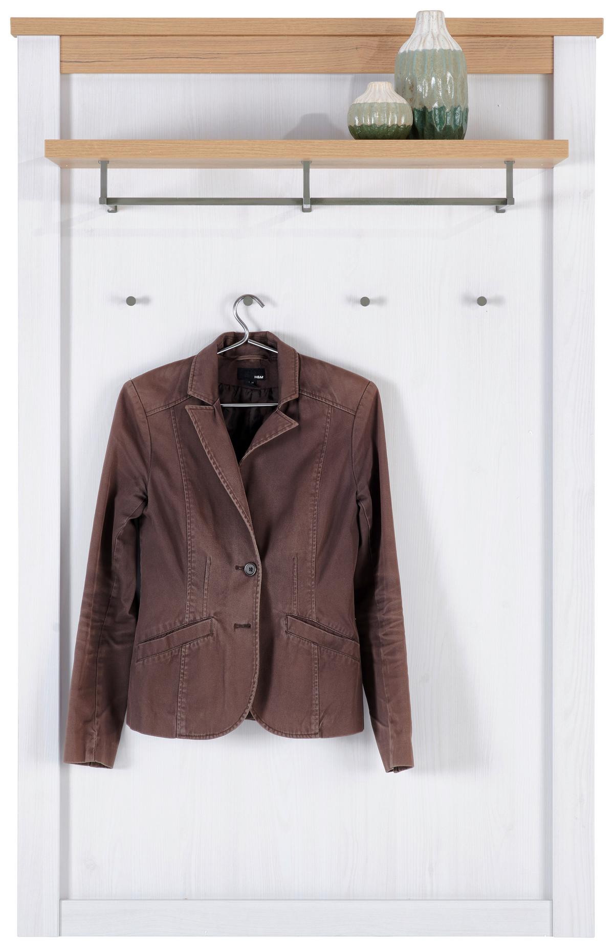 Garderobni Panel Rovigio, Barva Macesna, Bela - barve hrasta/bela, Basics, leseni material (97/151/32,1cm) - Landscape