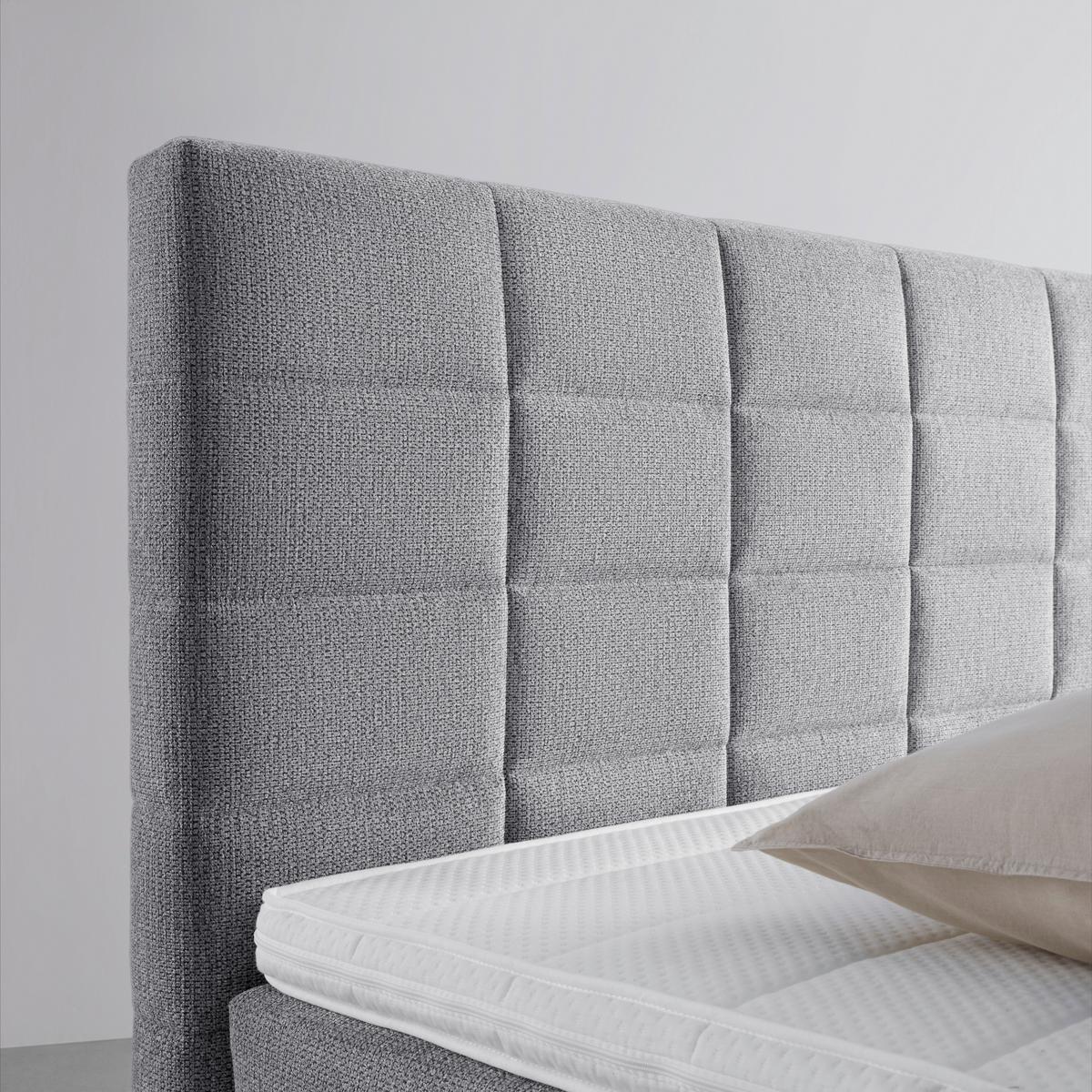 Boxspringbett Damon Silber ca. 180x200cm - Silberfarben/Schwarz, KONVENTIONELL, Kunststoff/Textil (180/200cm) - Mömax