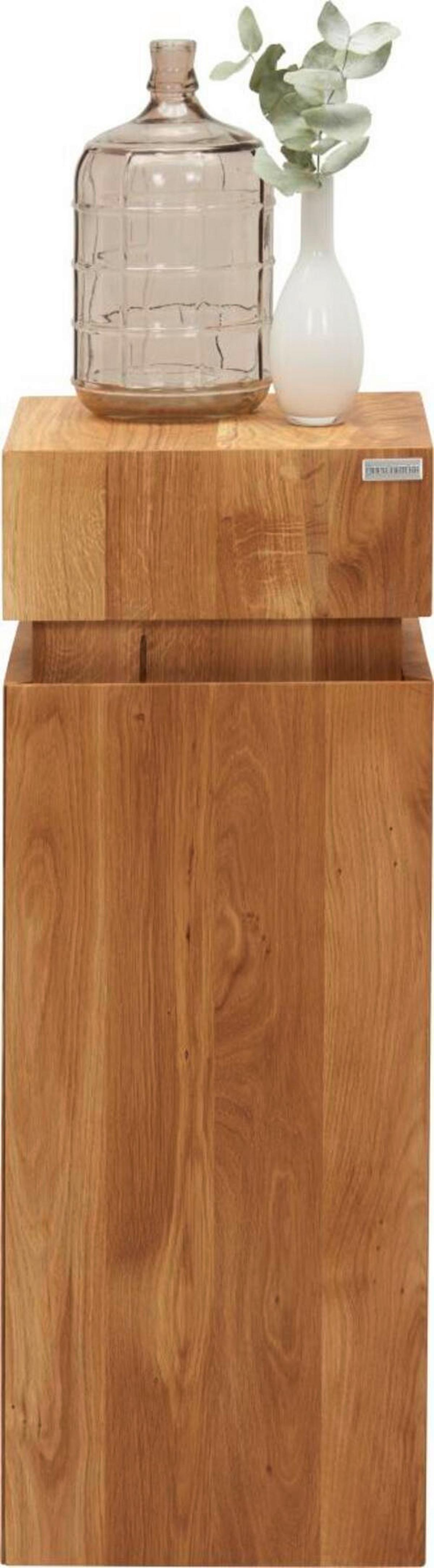 STOLIK BOCZNY MAYA - kolor dębowy, Modern, drewno (30/30/80cm) - Linea Natura