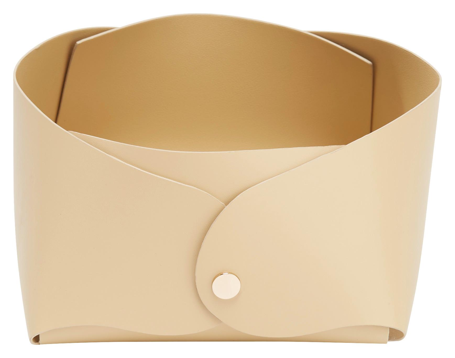 Dekoschale Leana in Beige - Beige, Kunststoff/Metall (25/12cm) - Modern Living
