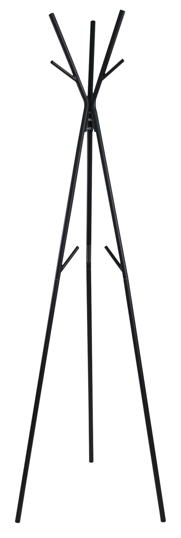 STOJAK NA UBRANIA TRIO - czarny, Design, metal (50/171/50cm) - Carryhome