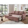 Ecksofa Valentina Rosa Cord - Rosa/Naturfarben, Design, Holz/Textil (150/228cm) - P & B