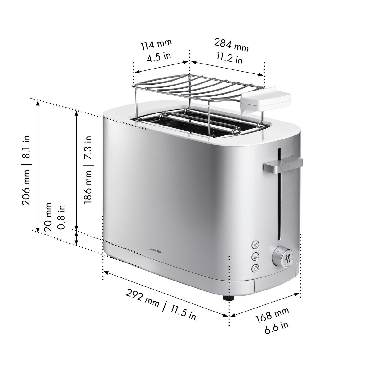 TOSTER 1005777 ZWILLING - kolor srebrny, Basics, tworzywo sztuczne/metal - Zwilling