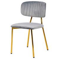 STUHL-SET GISELLE 125 - Goldfarben/Grau, Design, Kunststoff/Metall (47/80/51cm) - Kayoom