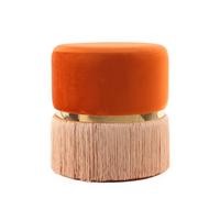 HOCKER Hocker in Orange - Champagner/Goldfarben, Basics, Holzwerkstoff/Textil (41/44,5/41cm) - Kayoom