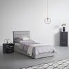STOPPAD SÄNG SIENNA -EXKLUSIV- -BASED- - ljusgrå/svart, Lifestyle, metall/trä (90/200cm) - Based
