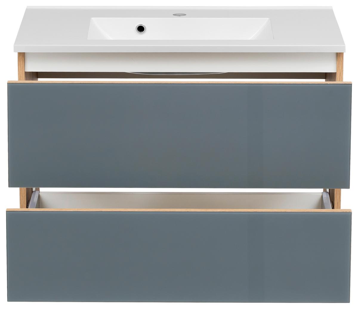 BADEZIMMER HELSINKI - Eichefarben/Weiß, KONVENTIONELL, Glas/Holzwerkstoff (120cm) - Held