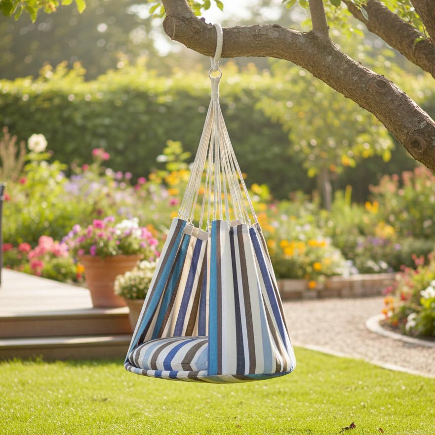 Hängesessel Funny Multicolor Metall/Outdoorstoff - Multicolor, MODERN, Textil/Metall (80/130/80cm) - Bessagi Garden