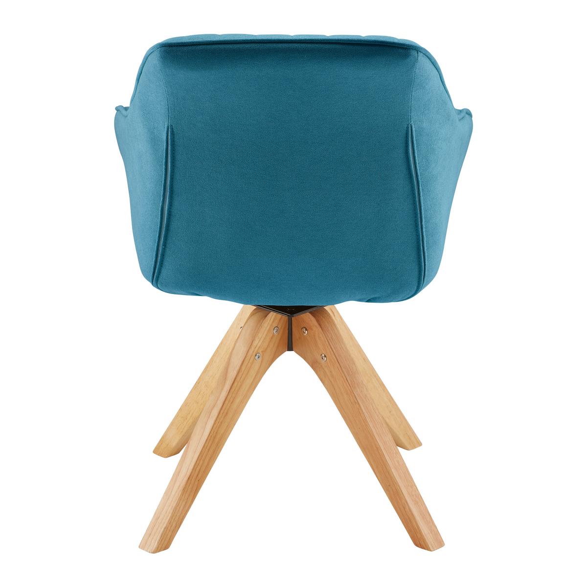 Armlehnstuhl Leonie Petrol Webstoff Drehbar Gepolstert - Eichefarben/Petrol, MODERN, Holz/Textil (60/82/61cm) - Bessagi Home