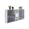 Aktenschrank Office Edition Sw Set 8 Weiß/Anthrazit - Anthrazit Hochglanz/Weiß, MODERN, Holzwerkstoff (213/114/33cm) - MID.YOU