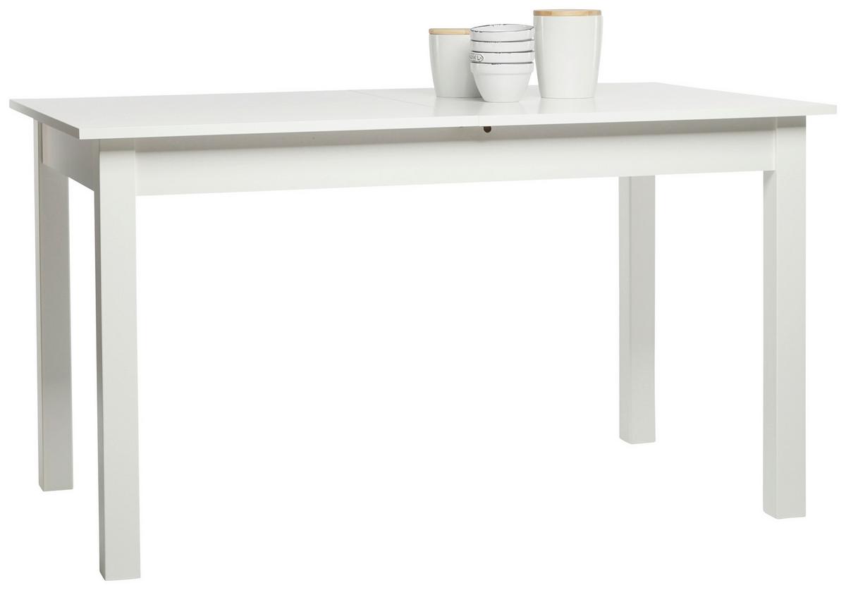 Raztegljiva Jedilna Miza Coburg, Bela, 140-180x80cm - bela, Design, leseni material (140-180/80/76,5cm) - MID.YOU