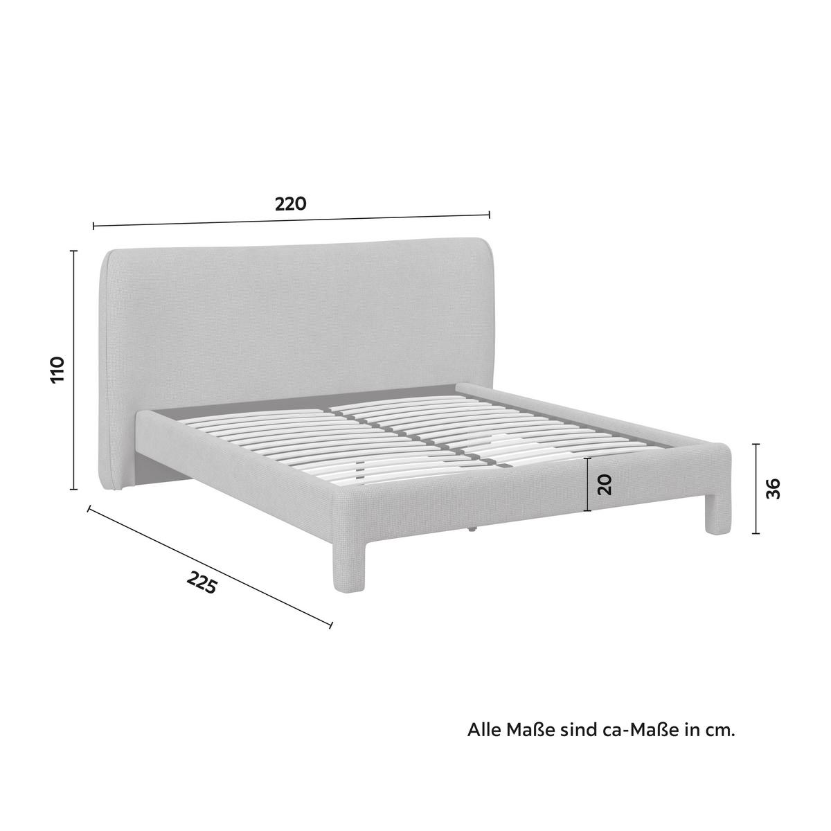 Polsterbett Valion Taupe ca. 160x200 cm - Taupe/Eichefarben, MODERN, Holz/Textil (160/200cm) - Bessagi Home