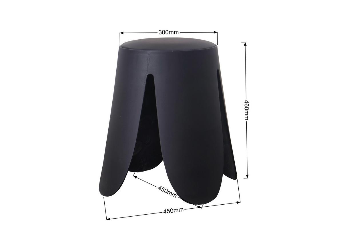 Hocker Pia Schwarz - Schwarz, LIFESTYLE, Holz/Kunststoff (45/46/30cm) - Based