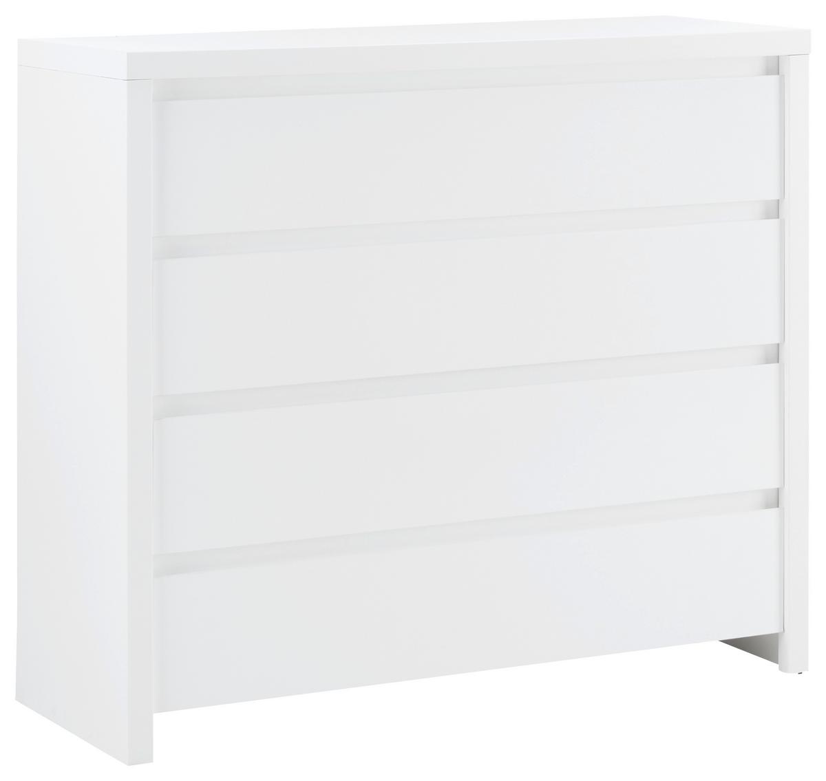 Kommode in Weiß - Schwarz/Weiß, MODERN, Holzwerkstoff/Kunststoff (105/91/40cm) - Mömax