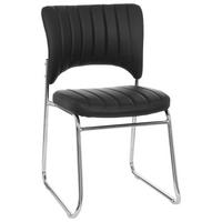 Besucherstuhl Caspi V Schwarz ca. 44x82x52cm - Chromfarben/Schwarz, MODERN, Textil/Metall (44/82/52cm) - MID.YOU