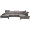 Wohnlandschaft Sierra Greige - Greige/Schwarz, MODERN, Textil/Metall (181/364/230cm) - Mömax