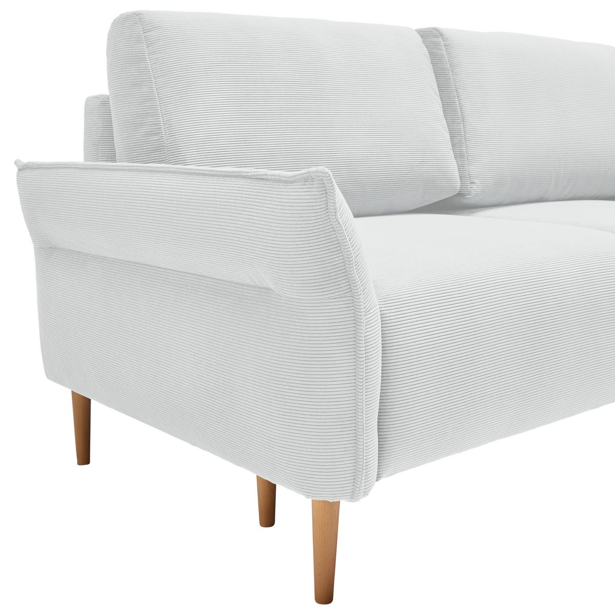 Trosjed Custom - srebrne boje/prirodne boje, Moderno, tekstil/drvo (183/85/92cm) - Mömax