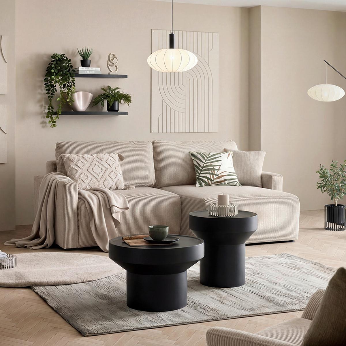 Ecksofa Dave Beige - Beige, MODERN, Textil (227/146cm) - Based