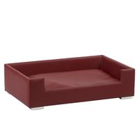 Hundesofa Candy, ca. 91x57x25cm - Chromfarben/Bordeaux, KONVENTIONELL, Holz/Textil (91/57/25cm)