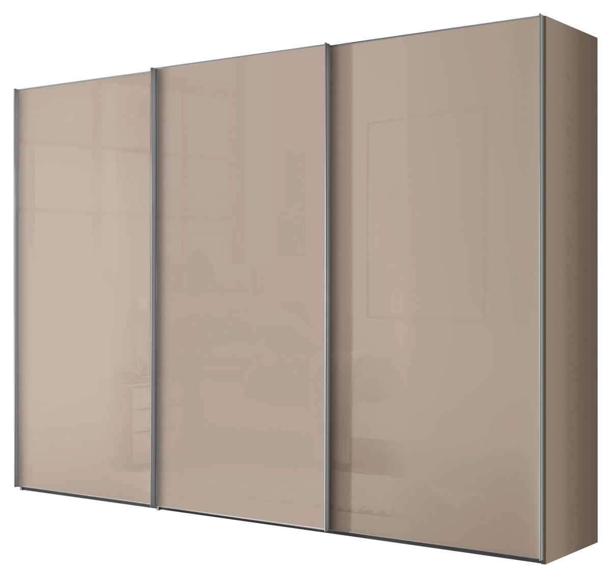 Schwebetürenschrank Lumos Sandfarben - Sandfarben/Alufarben, Konventionell, Glas/Holzwerkstoff (298/222/68cm) - Based