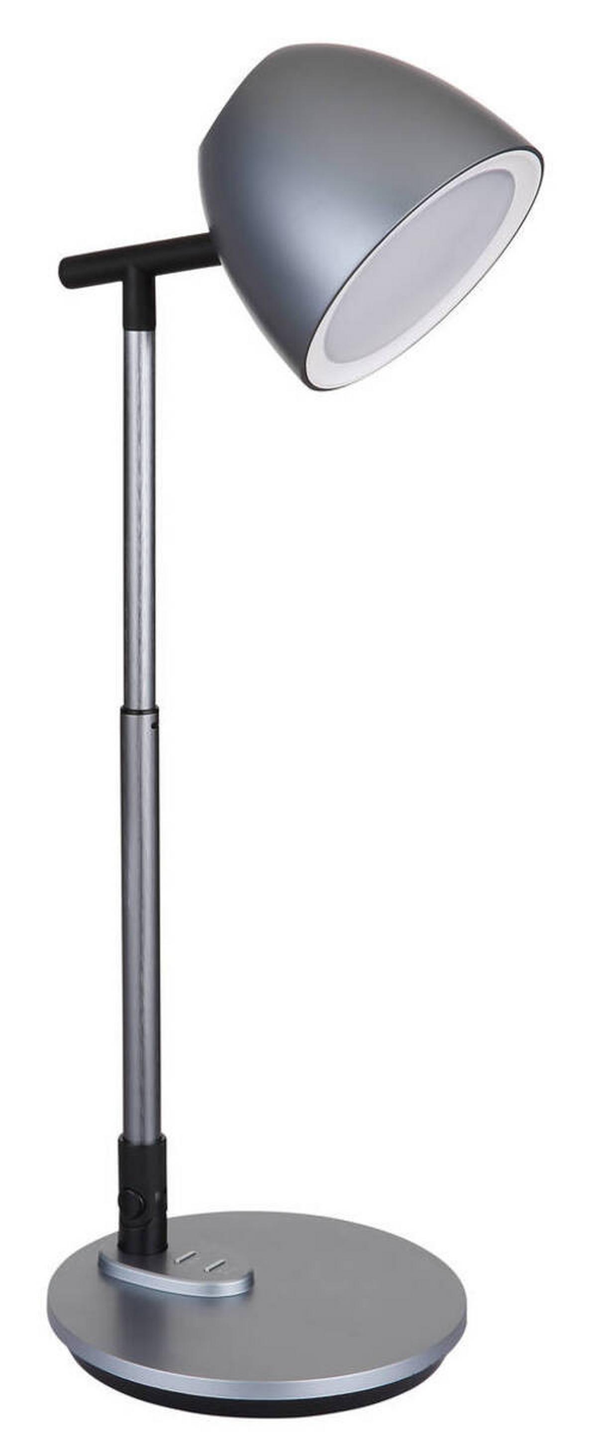 LED-Schreibtischleuchte Casala Dunkelgrau max. 7,5 Watt - Dunkelgrau/Opal, Design, Kunststoff/Metall (35cm) - Globo