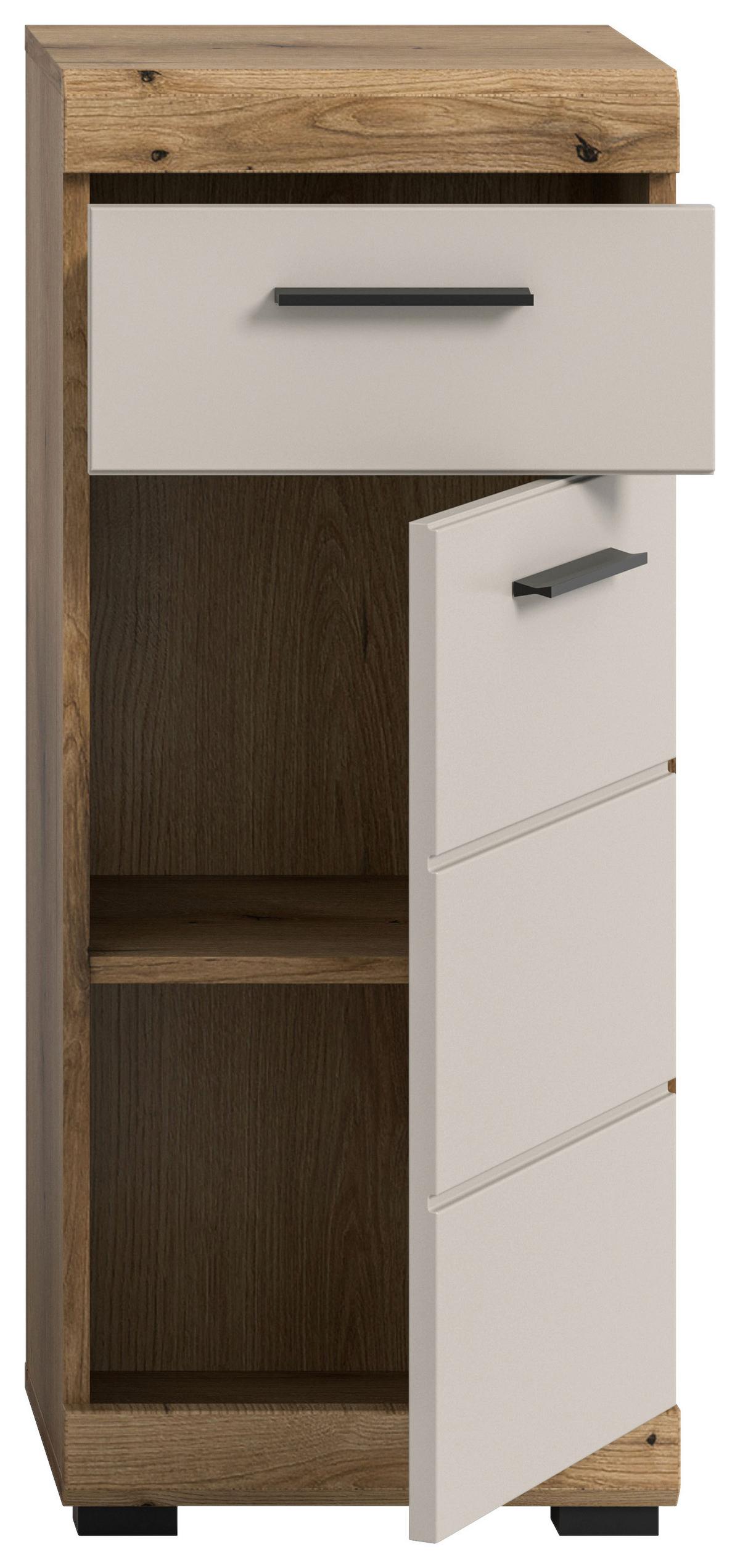 Midischrank Scout ca. 37x88x31 cm Kaschmir - Kaschmir/Schwarz, MODERN, Holzwerkstoff/Kunststoff (37/88/31cm) - MID.YOU