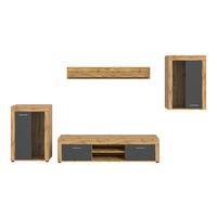 ANSAMBLU MOBILIER CAMERA DE Z JAM - stejar Wotan, Design, sticlă/material pe bază de lemn (310/169/35cm) - Modern Living