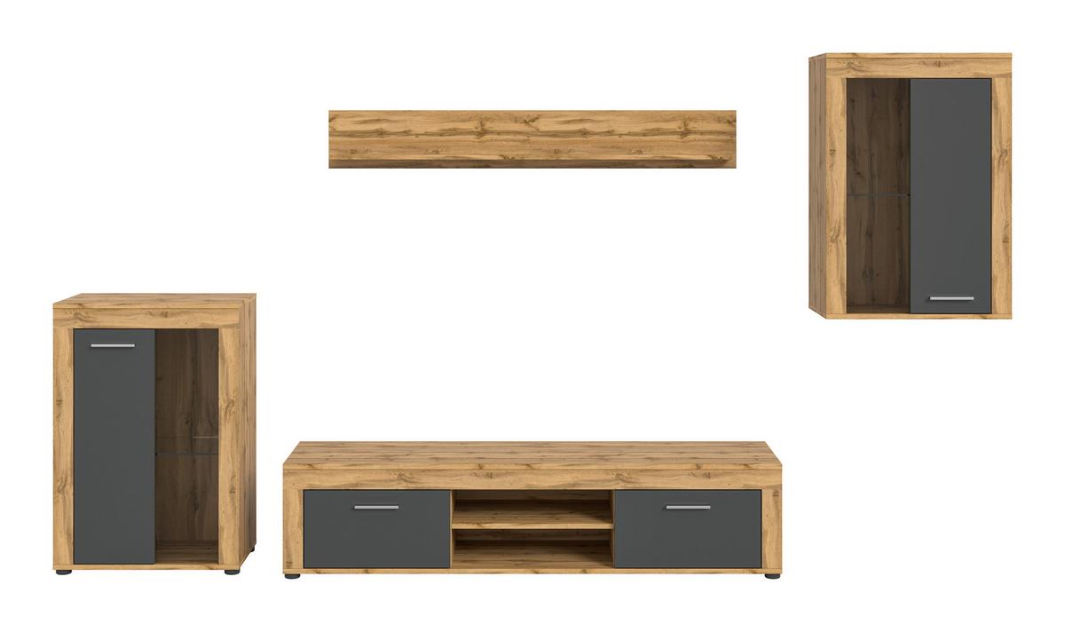 ANSAMBLU MOBILIER CAMERA DE Z JAM - stejar Wotan, Design, sticlă/material pe bază de lemn (310/169/35cm) - Modern Living