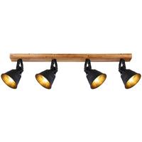Reflektor 15466s-4 Günther - zlate barve/črna, Natur, kovina/les (82/24cm) - Globo