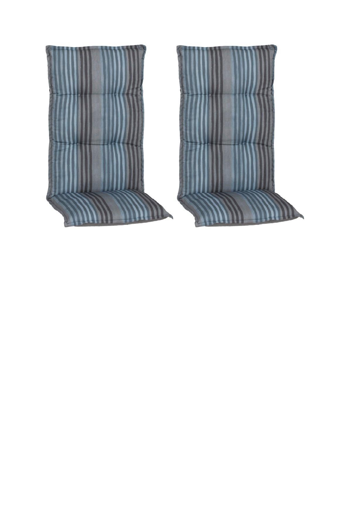 Hochlehner Auflagen Tissa 2er-Set ca. 118x46 cm Blau - Blau, Basics, Textil (118/46/8cm) - Gardenson
