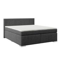 Boxspring Krevet Mira 1 - boje grafita/boje aluminija, Basics, tekstil/plastika (160/200cm)