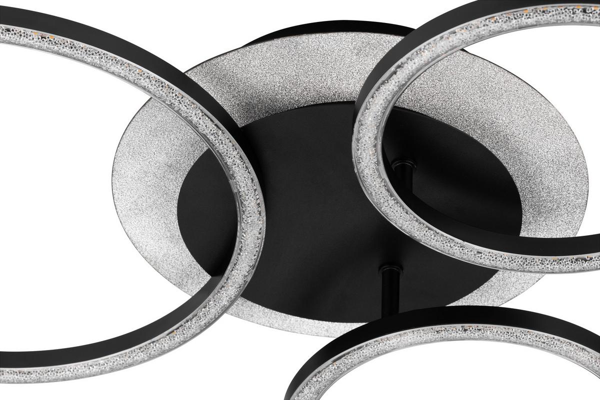 LED-Deckenleuchte Ringo Schwarz max. 39,6 Watt - Schwarz, MODERN, Kunststoff/Metall (51,5/45.5/11,5cm)