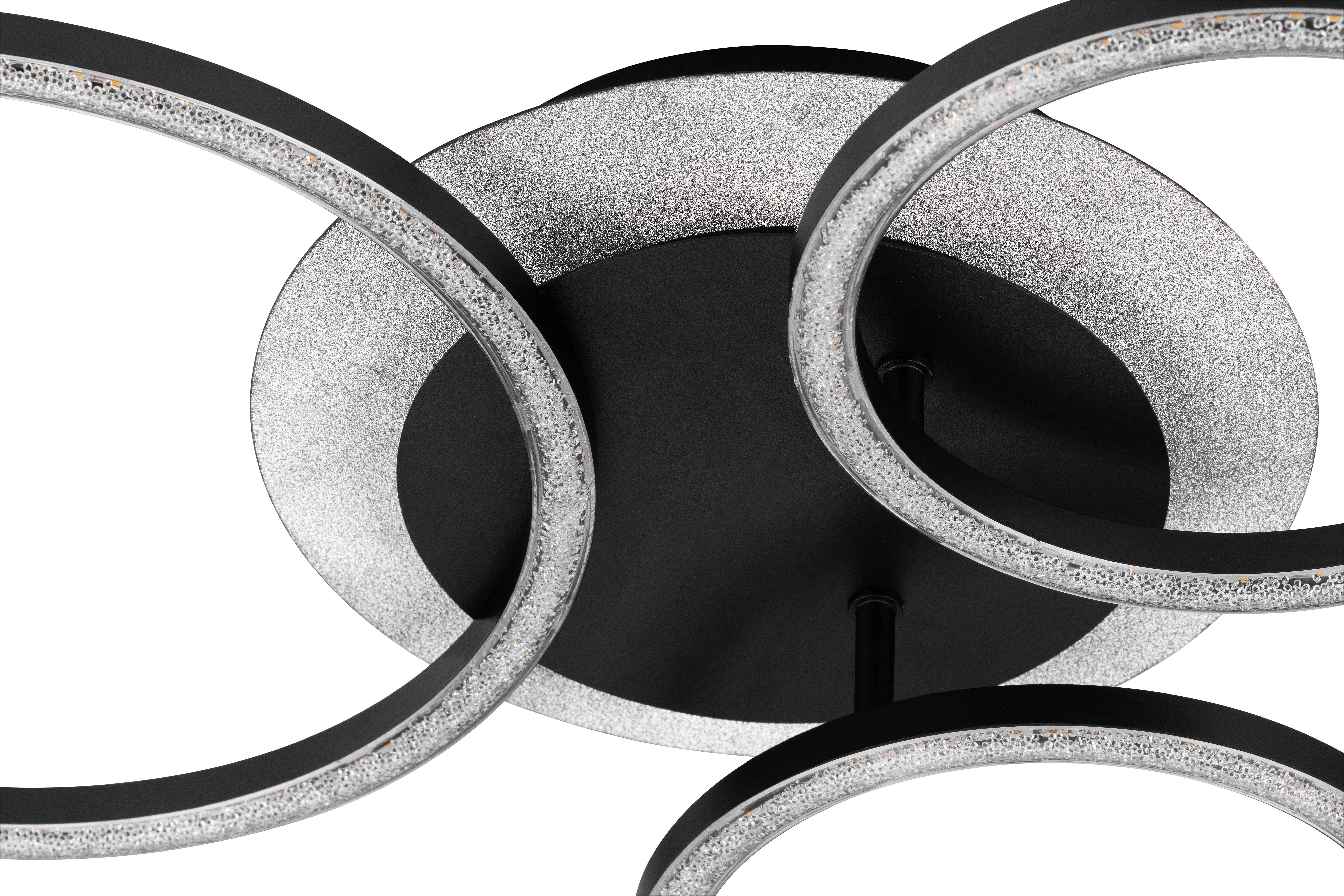 LED-TAKLAMPA RINGO - svart, Modern, metall/plast (51,5/45.5/11,5cm)