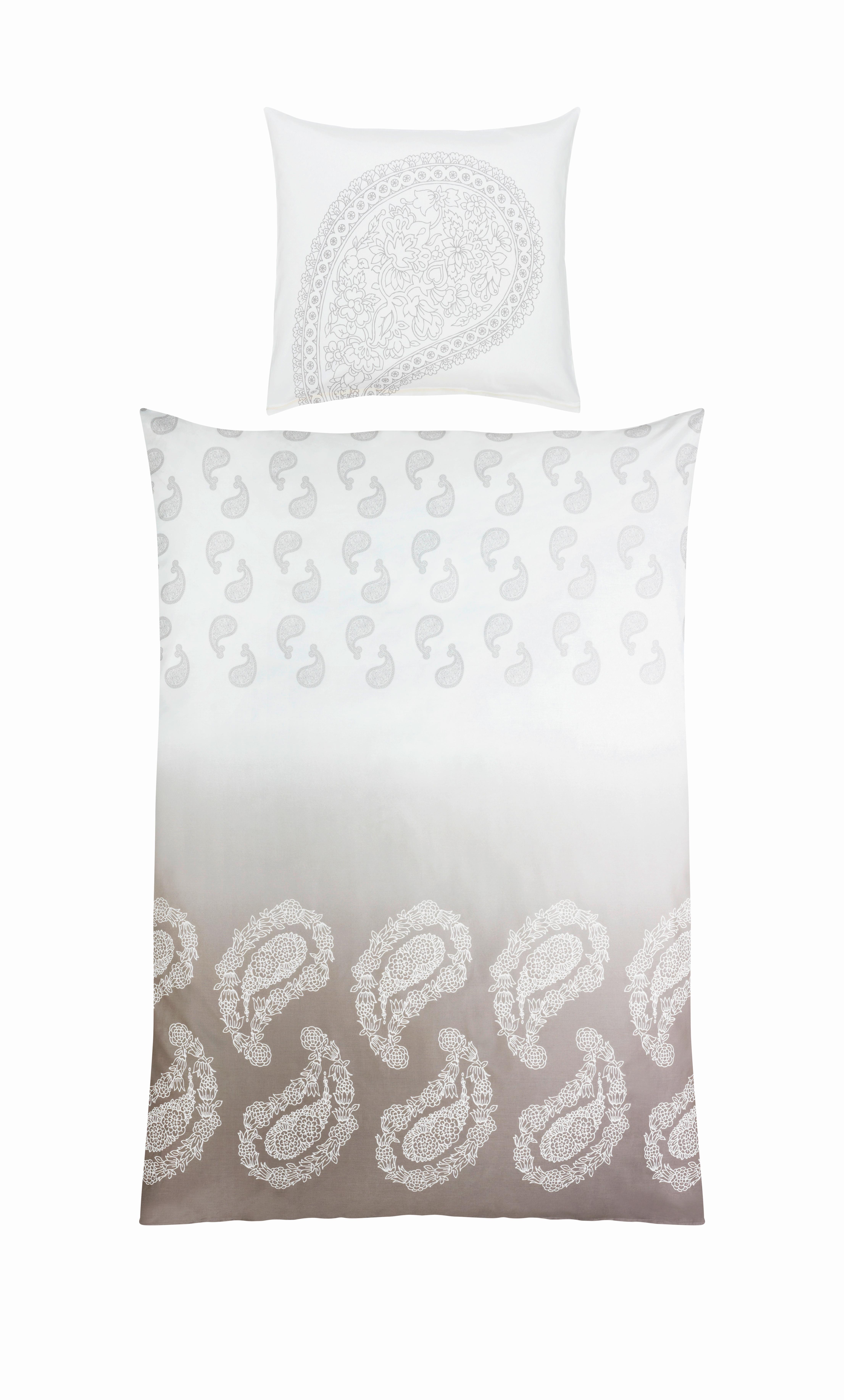Bettwäsche Paisley ca. 135x200cm - Taupe/Weiß, LIFESTYLE, Textil (135/200cm) - Premium Living