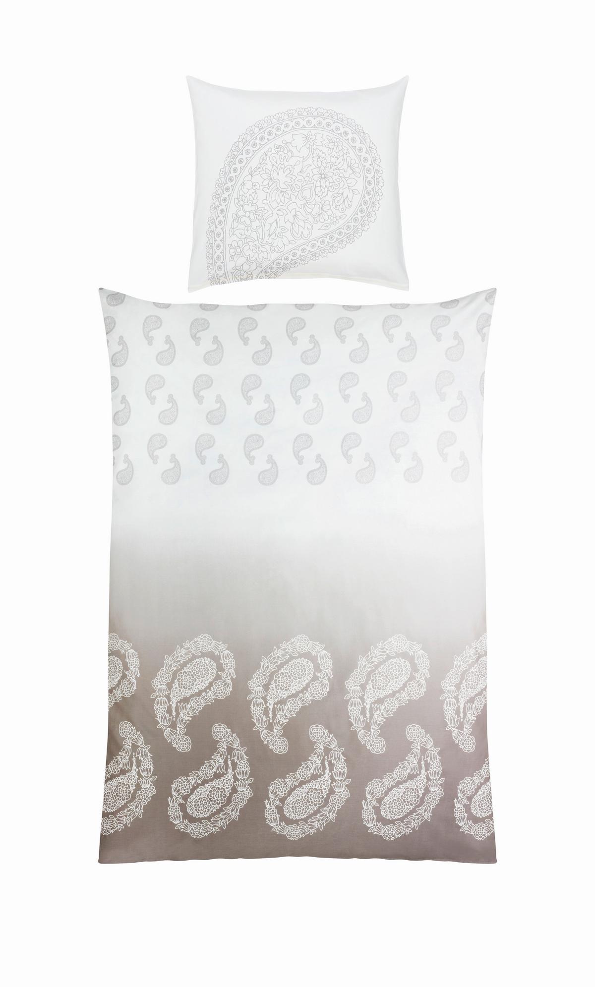 Bettwäsche Paisley ca. 135x200cm - Taupe/Weiß, LIFESTYLE, Textil (135/200cm) - Premium Living
