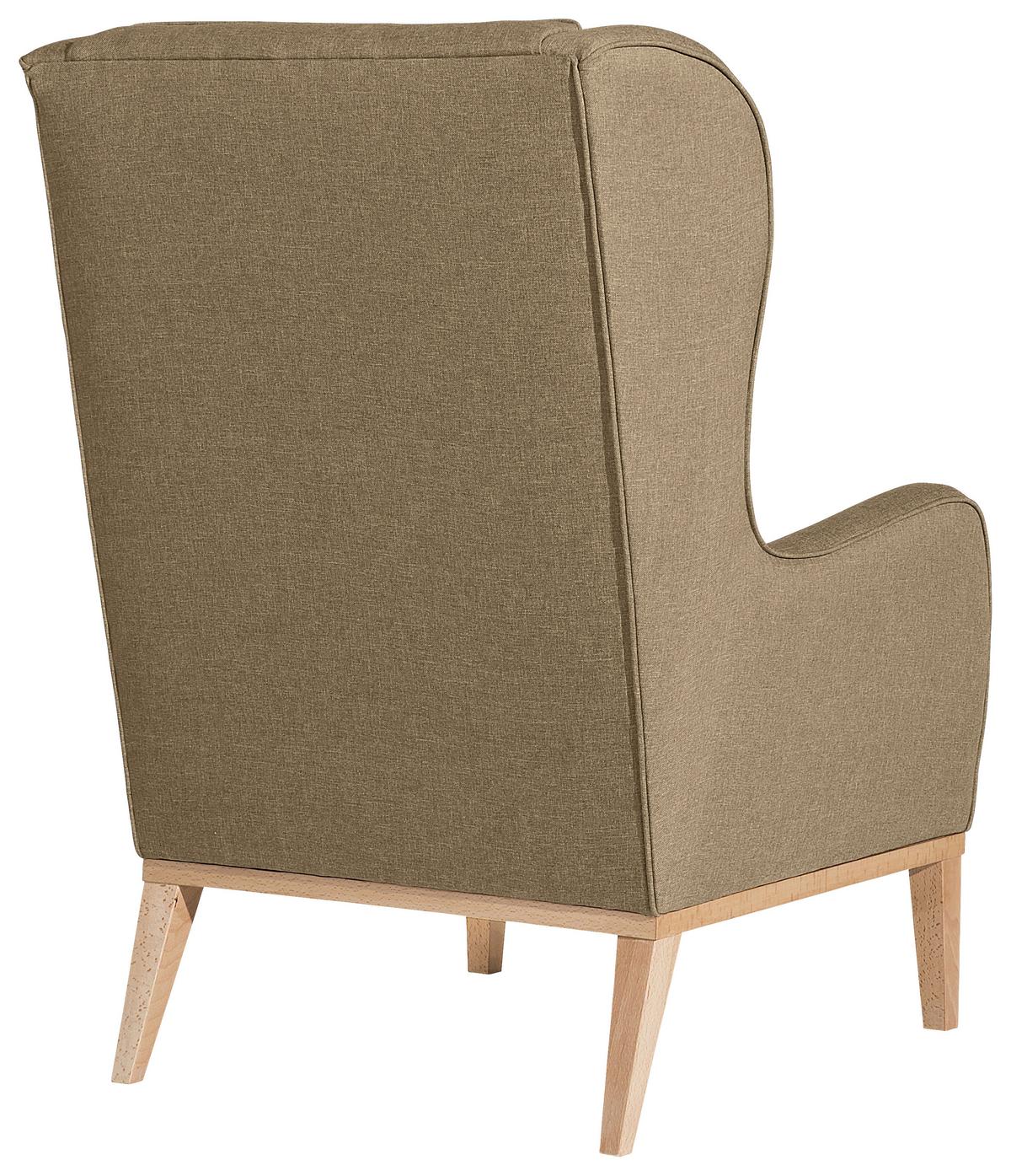 OHRENSESSEL ANGELO - Sandfarben/Naturfarben, KONVENTIONELL, Holz/Textil (66/104/78cm) - Max Winzer