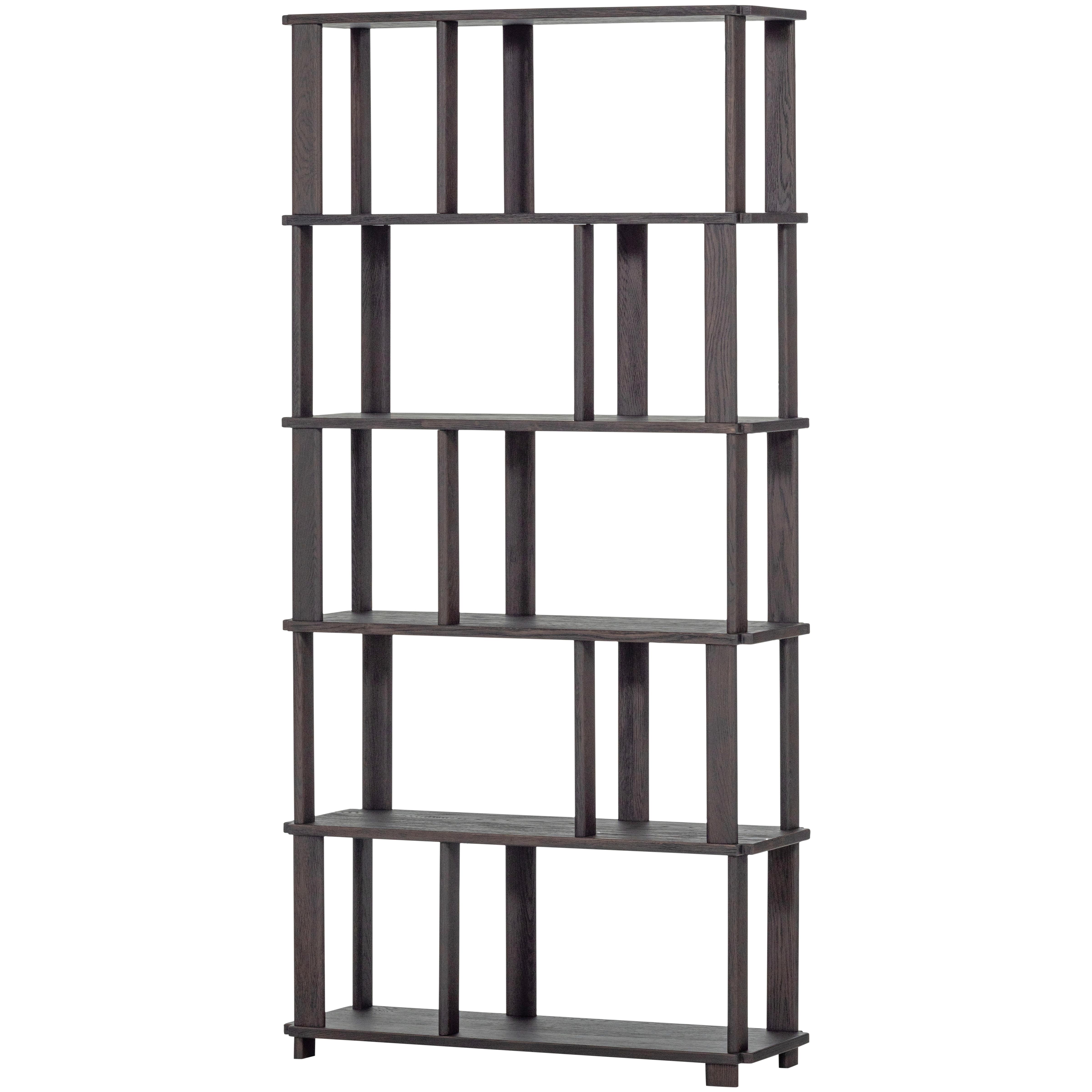 Regal Riss Dunkelbraun B: 90 cm - Dunkelbraun, Design, Holz (90/186/30cm) - Livetastic