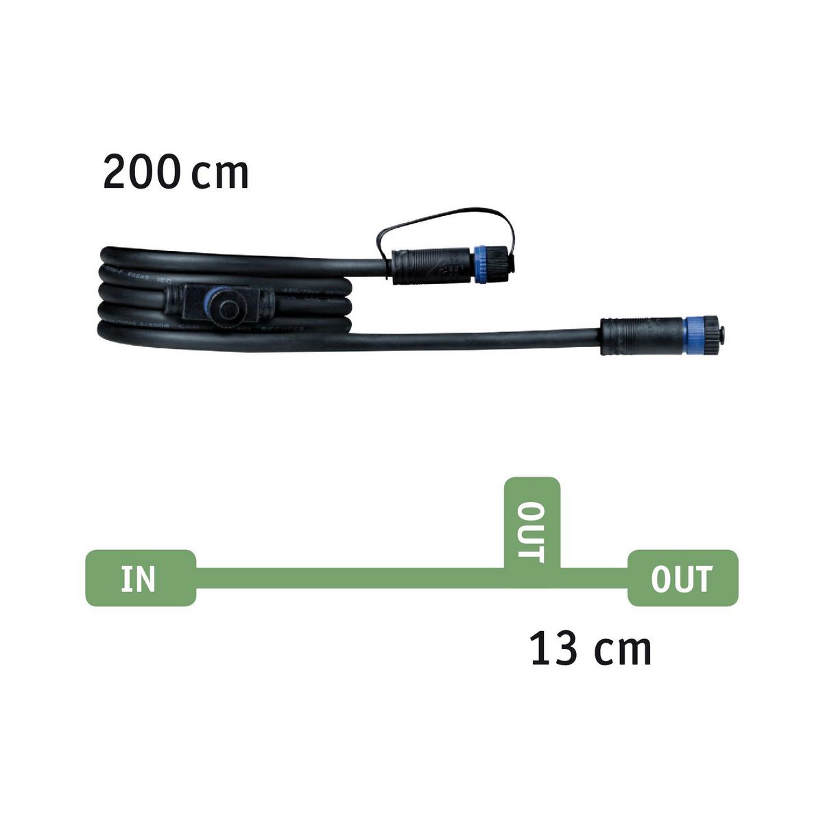 Verlängerungskabel Plug&Shine in Schwarz ca. 2m - Schwarz, Basics, Kunststoff (200cm) - Paulmann